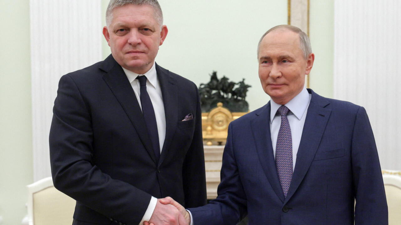 Russia's President Vladimir Putin shakes hands with Slovakia's Prime Minister Robert Fico prior to their talks in Moscow on December 22, 2024. (AFP Photo)