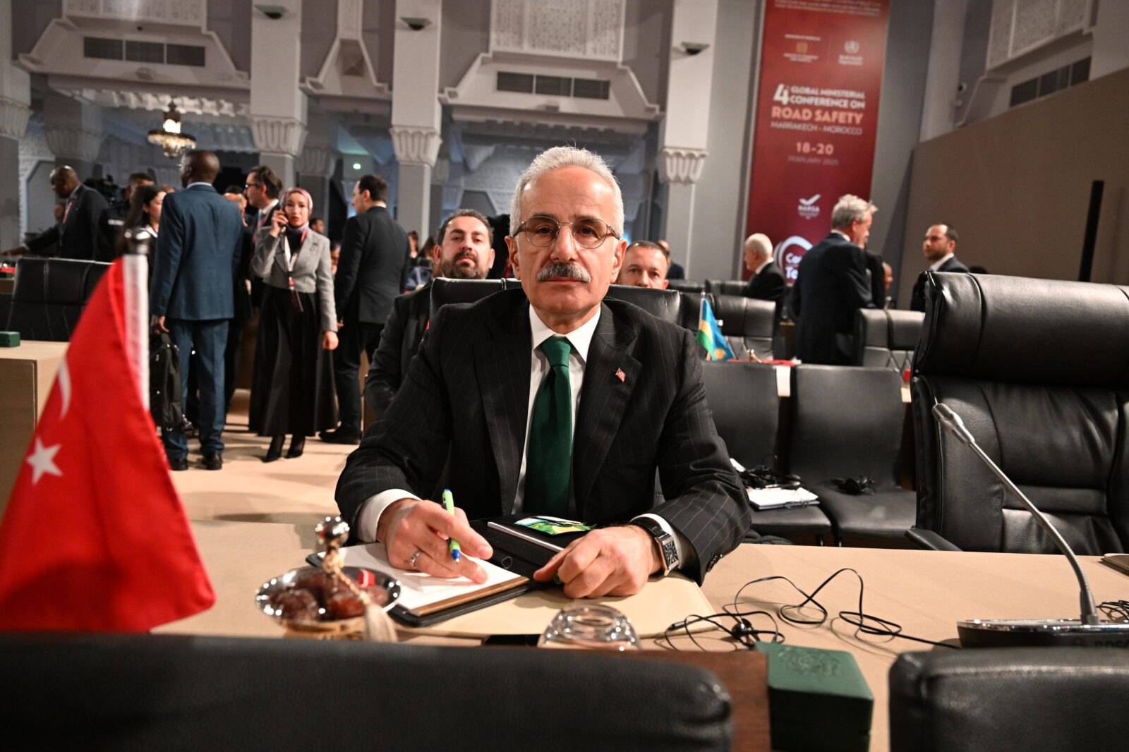 Minister of Transport and Infrastructure Abdulkadir Uraloglu at the 4th Global Ministerial Conference on Road Safety in Marrakech, Morocco, accessed on Feb. 19, 2025. (Photo via X / @a_uraloglu)