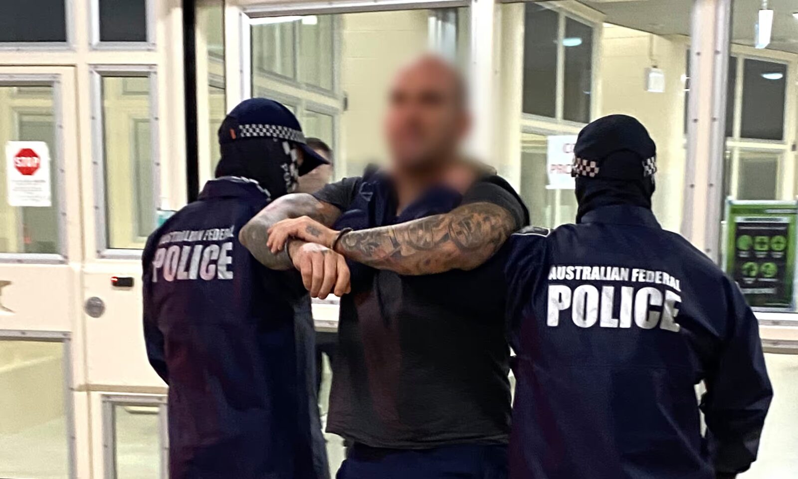Australian crime syndicate Comanchero leader Mark Buddle was arrested in Darwin after his deportation from Türkiye for allegedly smuggling over 160kg of cocaine, Darwin, Australia, Aug. 3, 2022. (Photo via Australian Federal Police)