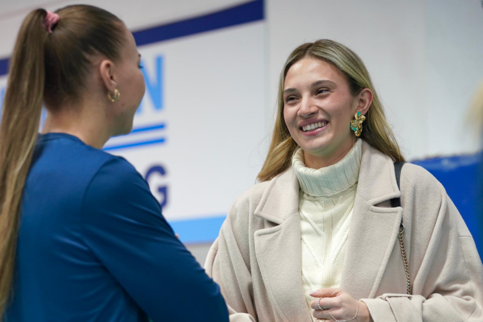 Ipar Kurt reunites with her former Fenerbahce teammates, where she developed into one of Türkiye’s most promising volleyball players, Türkiye, Dec. 30, 2024. (Photo via Fenerbahce)