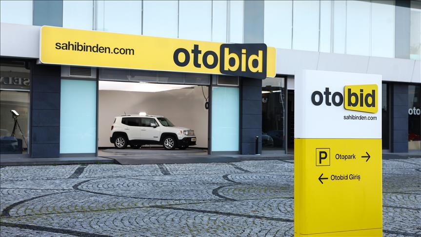 Photo shows the exterior of an Otobid facility, a vehicle sales platform operated by Sahibinden in Türkiye. (AA Photo)