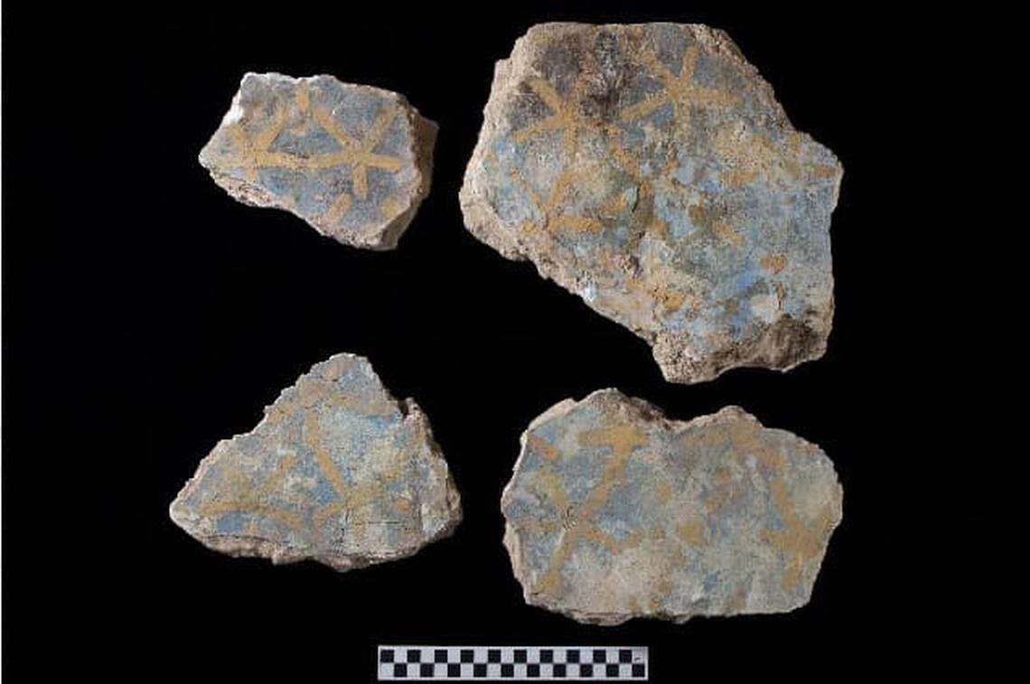 Artifacts discovered in tomb No. C4, associated with King Thutmose II. (Photo via Egypt’s Ministry of Tourism and Antiquities)