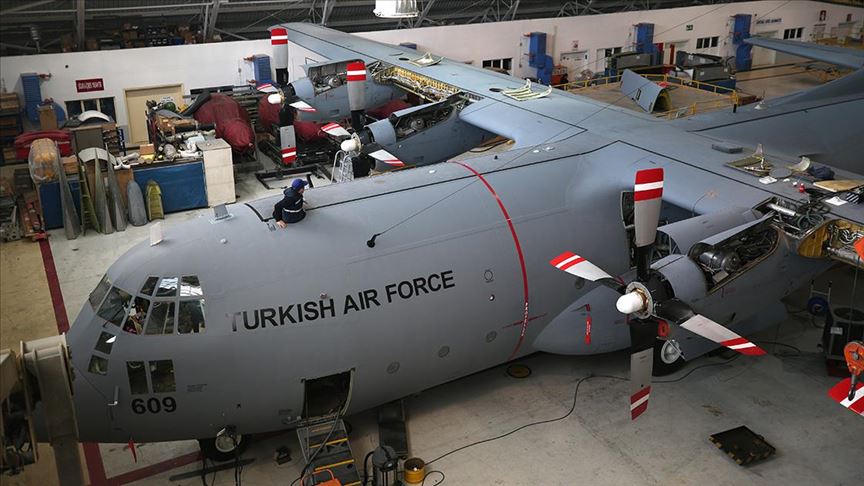 Turkish Air Force's C-130 Hercules aircraft. (AA Photo)