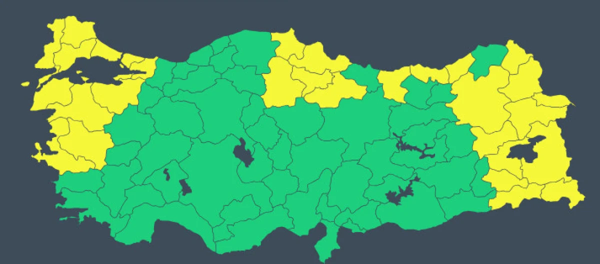 Turkish meteorological authority issues yellow alert for 30 cities, including Istanbul