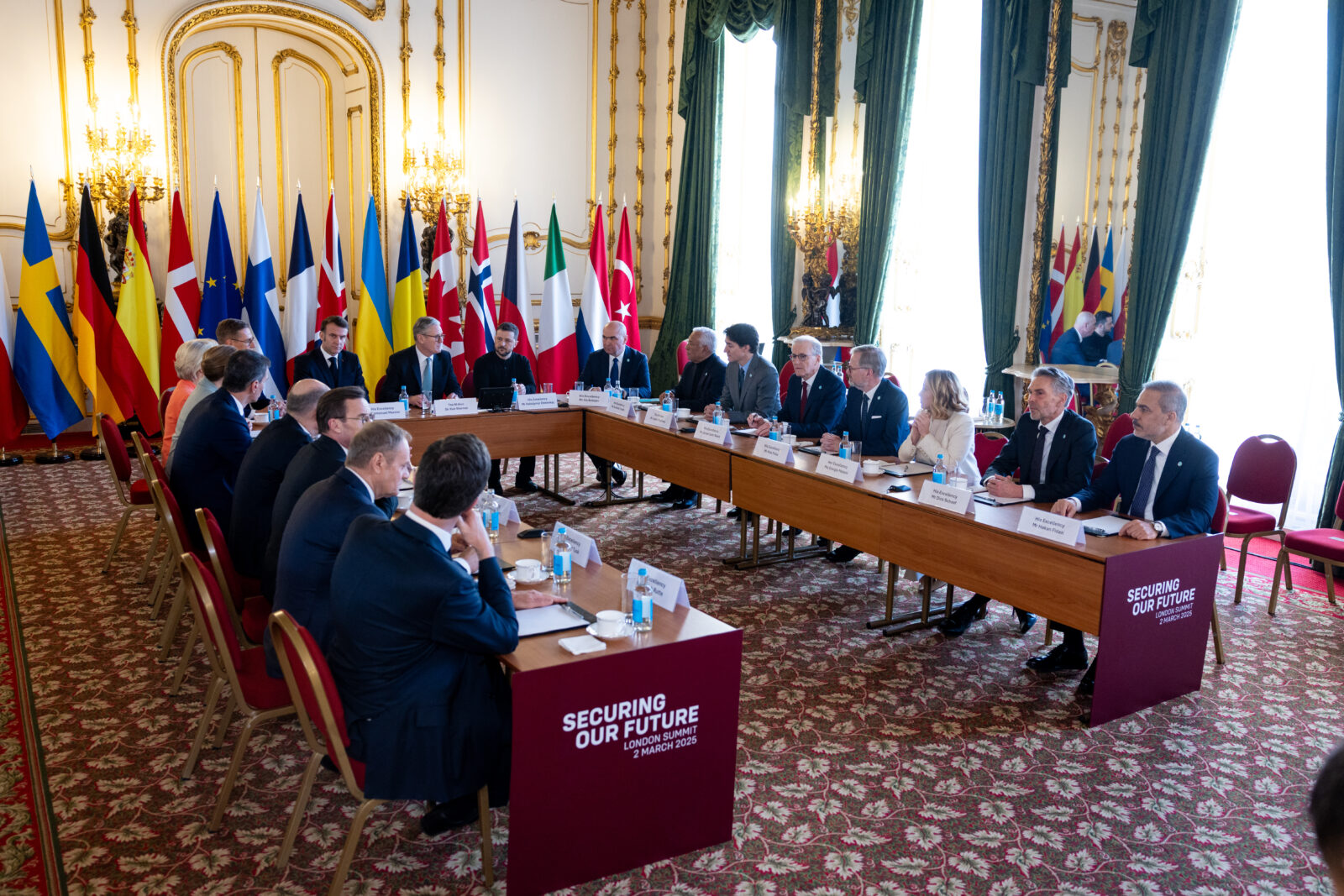 European leaders attend the Ukraine-focused summit, organized by the U.K. Foreign Ministry, at the historic Lancaster House estate in London, United Kingdom, March 2, 2025. (AA Photo)