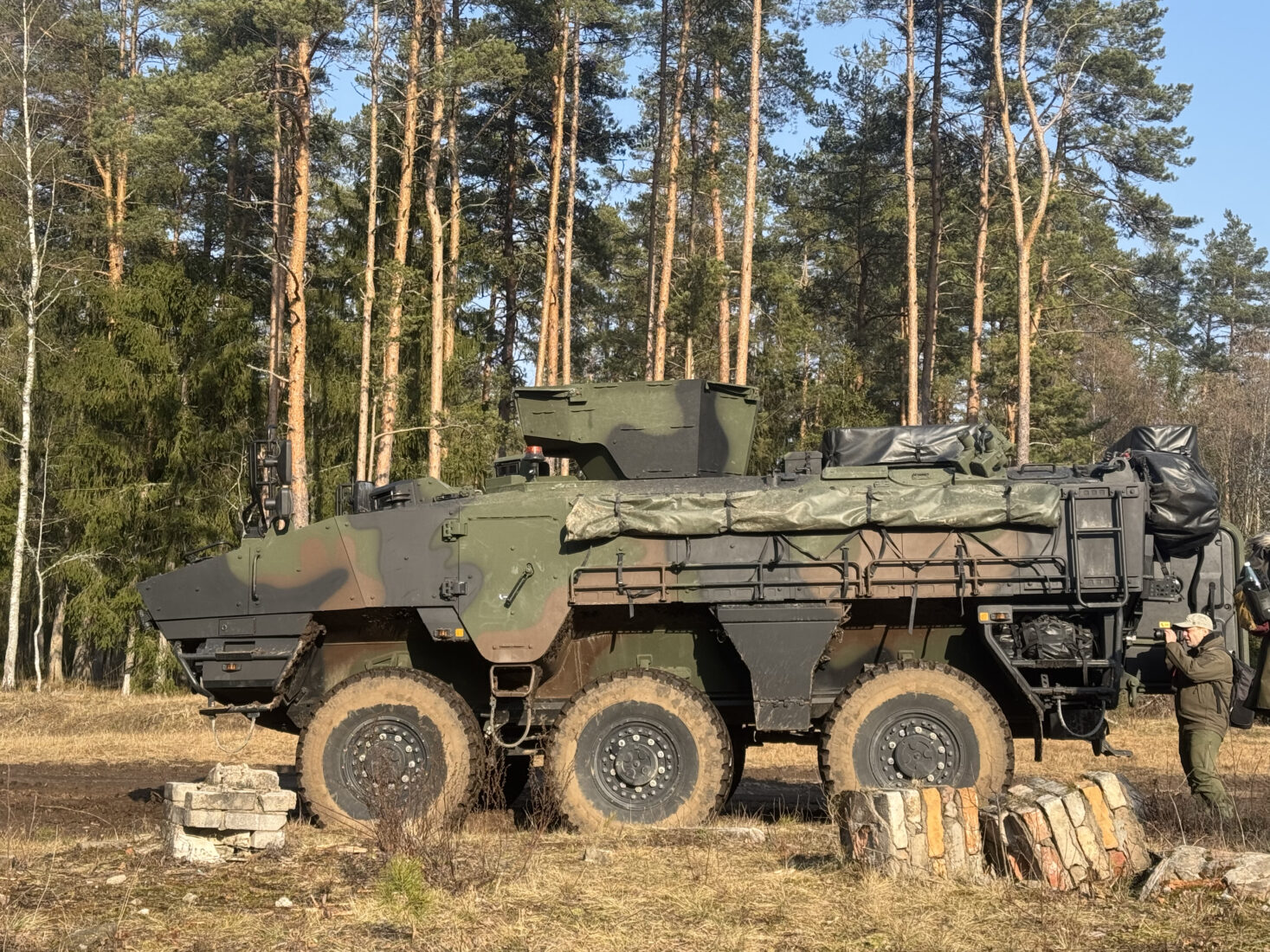 ARMA 6x6 wheeled armored vehicle, developed by the Turkish defense industry, has started service within the Estonian Defense Forces with a fast delivery schedule, and a demonstration event of the vehicles was held in Estonia on March 11, 2025 (AA Photo)