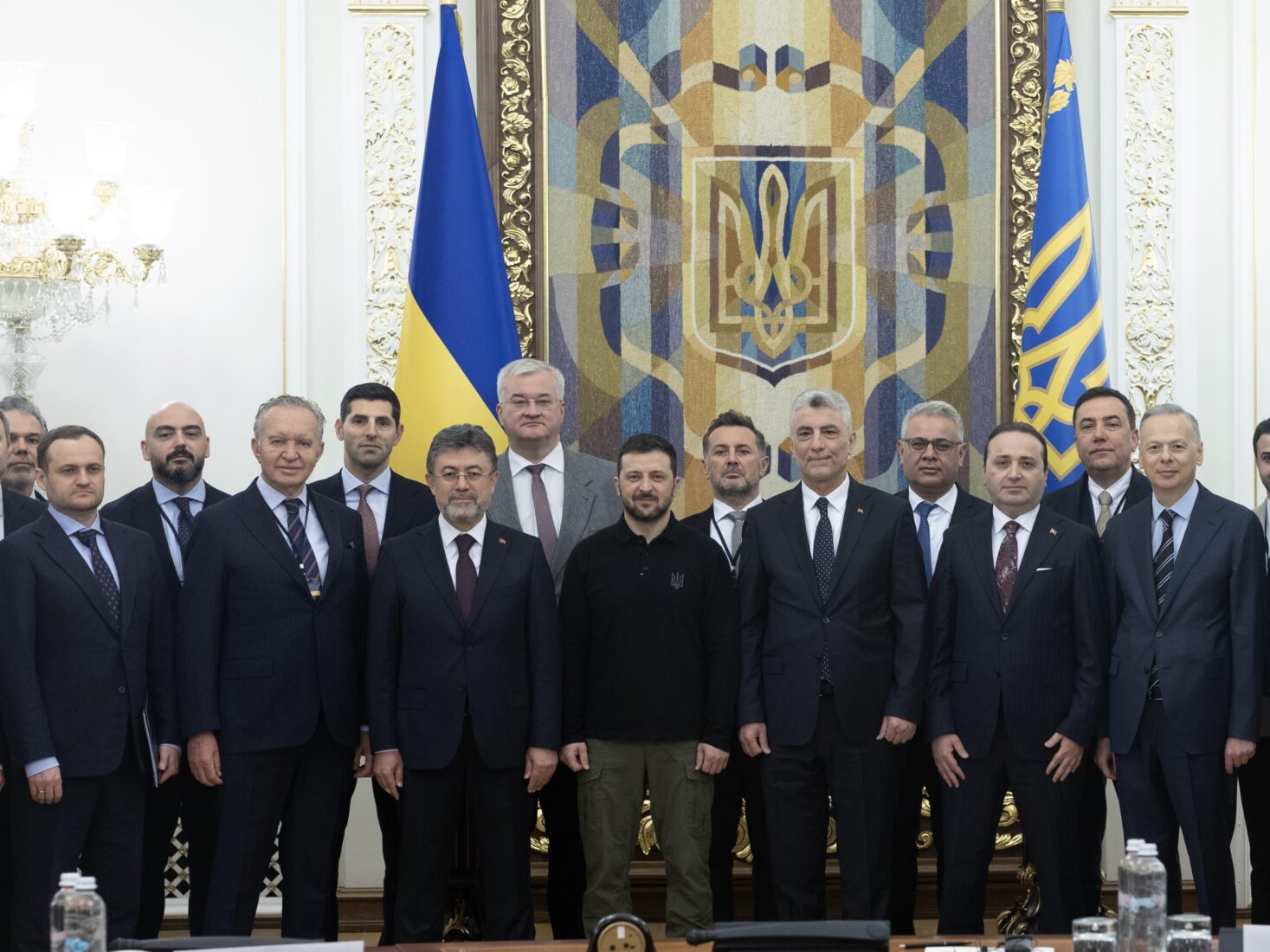 Turkish Minister of Trade Omer Bolat and Turkish Agriculture and Forestry Minister Ibrahim Yumakli meets with Ukrainian President Volodymyr Zelenskyy in Kyiv, Ukraine on March 13, 2025. (AA Photo)