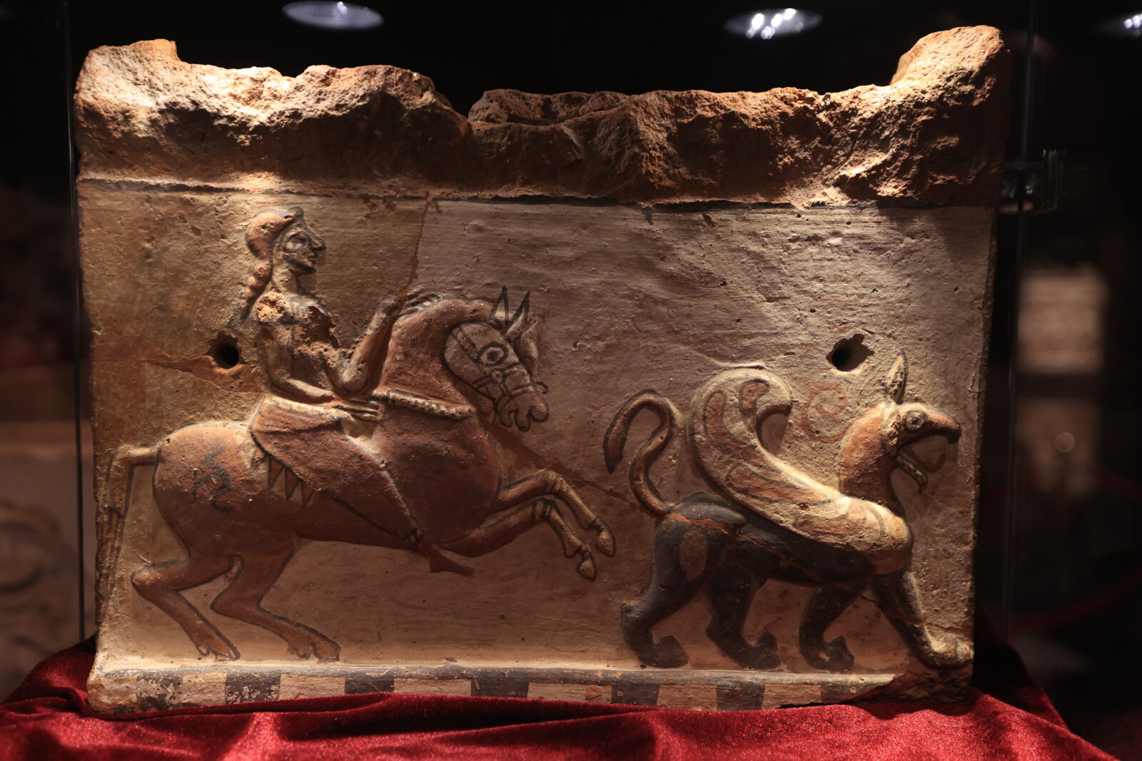 48 baked clay architectural slabs, stolen from Türkiye, have been returned to their homeland from the Glyptotek Museum in Denmark through the efforts of the Ministry of Culture and Tourism. (AA Photo)