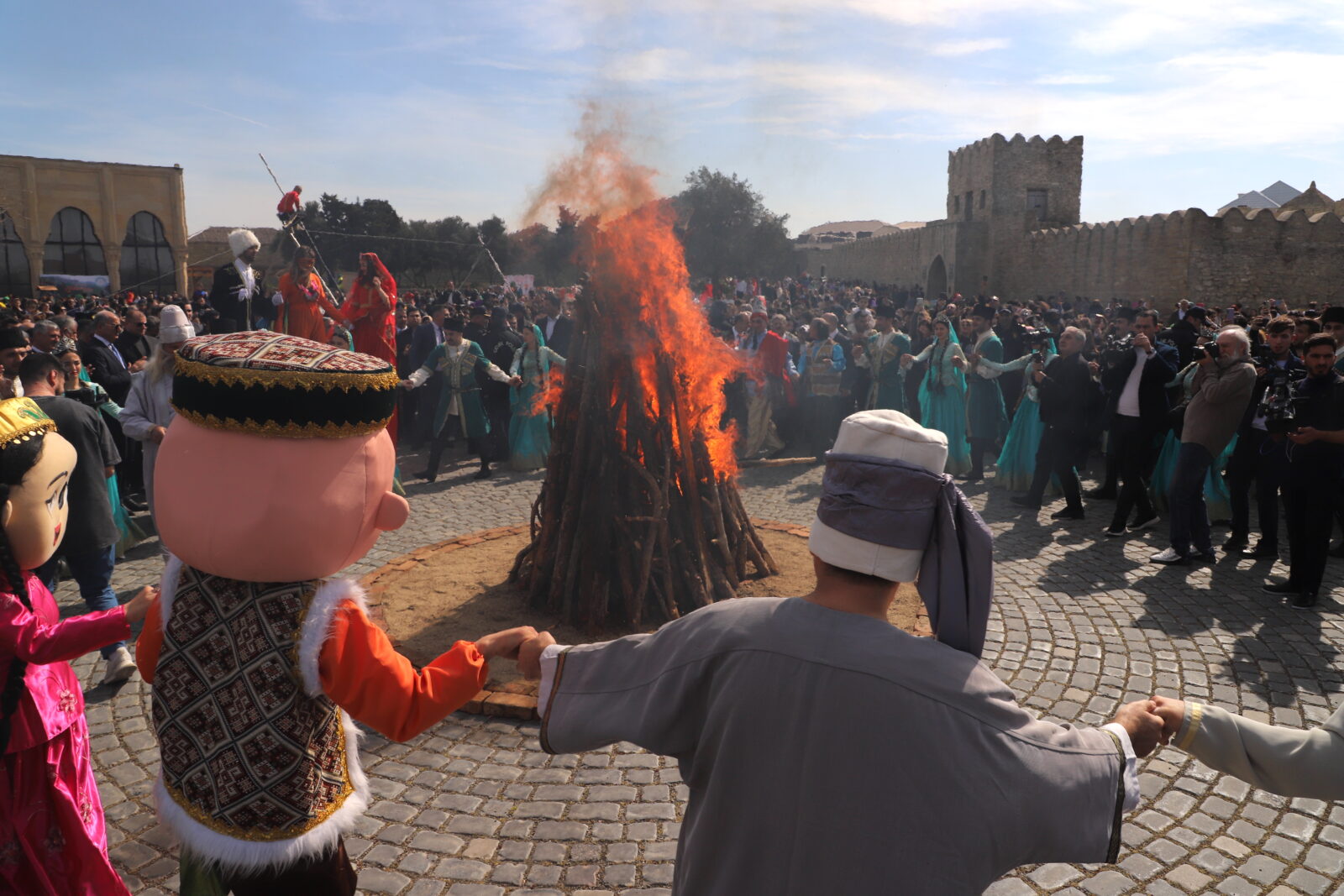 A view from the Nowruz celebrations held at Fire Temple of Baku in Surakhany district of Azerbaijani capital, March 18, 2025. (AA Photo)