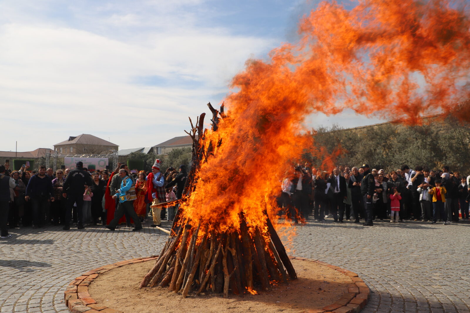 A view from the Nowruz celebrations held at Fire Temple of Baku in Surakhany district of Azerbaijani capital, March 18, 2025. (AA Photo)