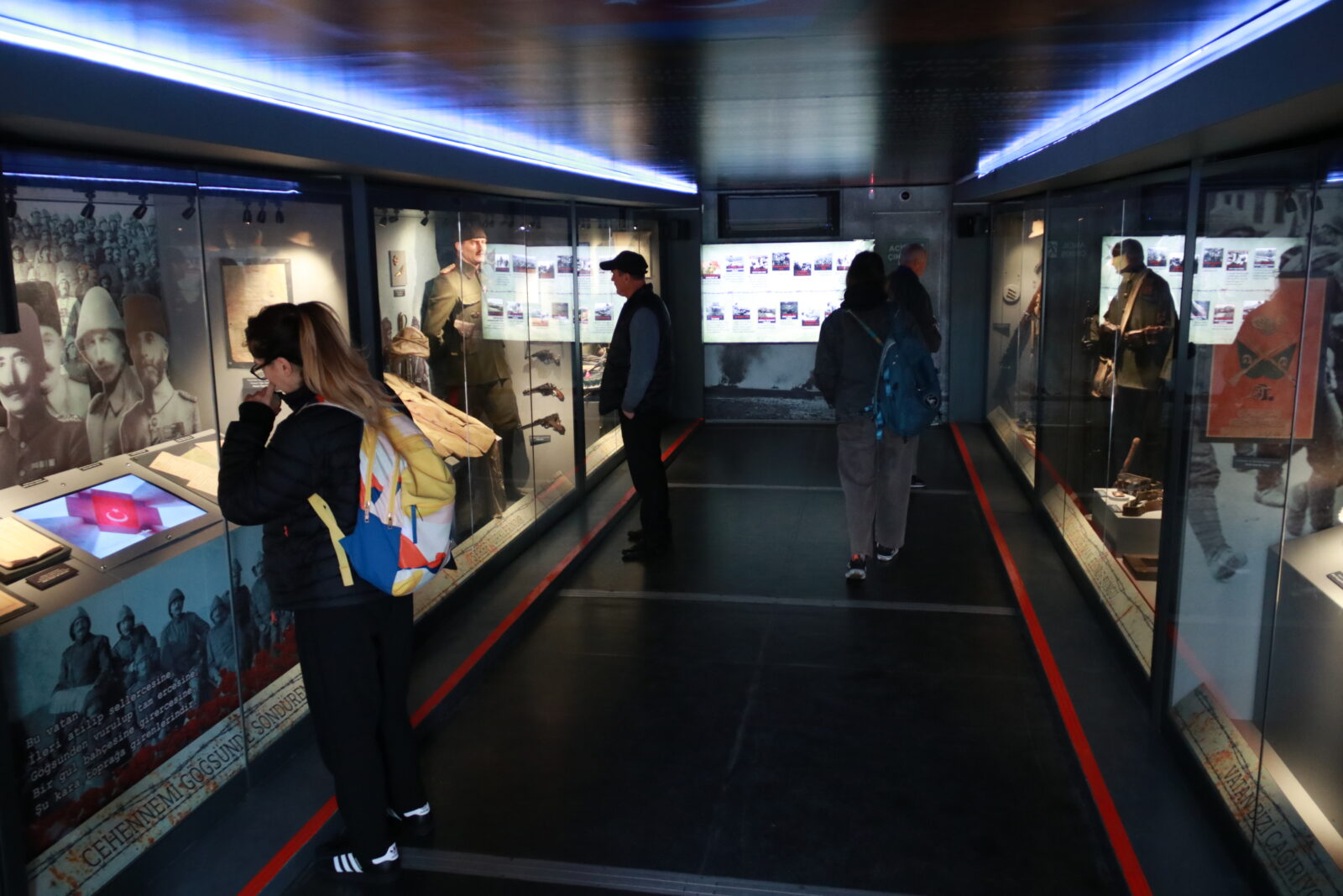 Visitors inside the 