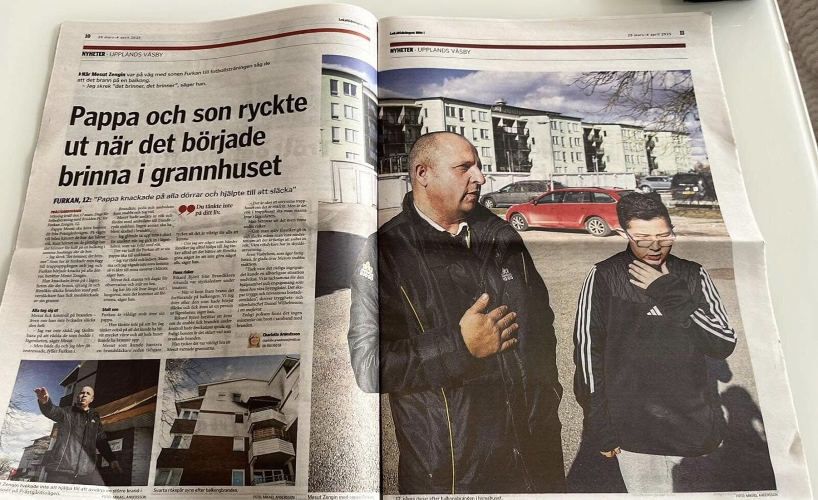 Turkish citizens Mesut Zengin and his 14-year-old son, Furkan Zengin, who saved many neighbors by entering their burning apartment building in Sweden's Stockholm, are hailed as 