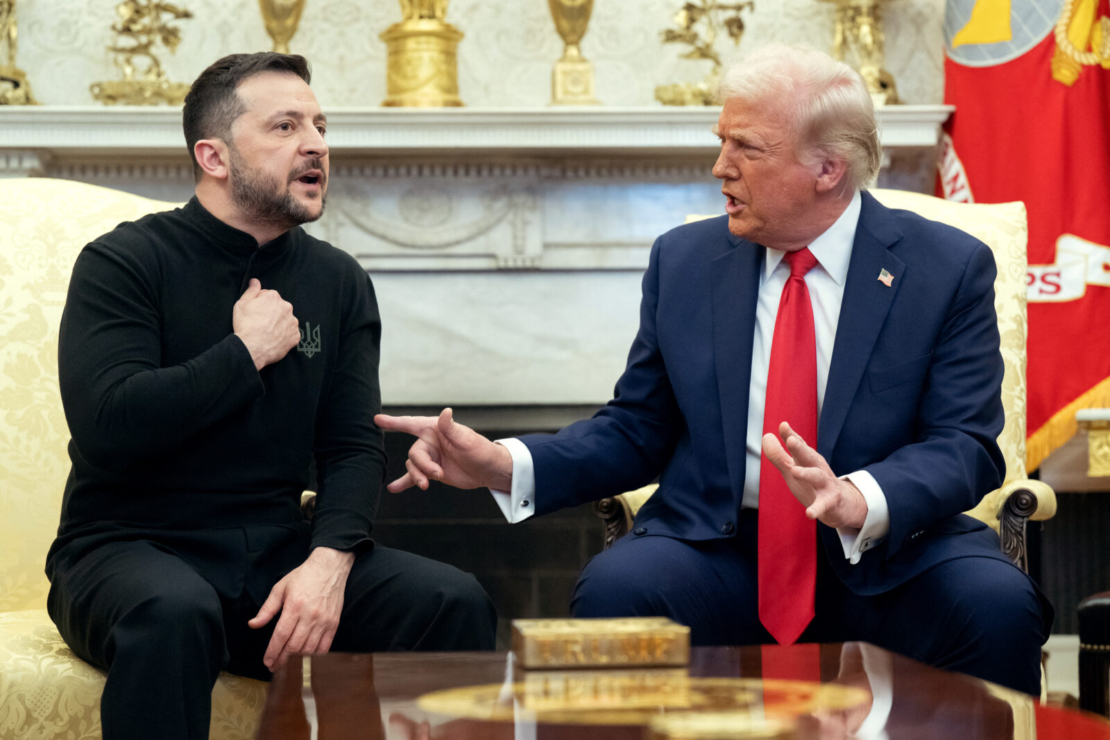 U.S. President Donald Trump and Ukraine's President Volodymyr Zelenskyy meet in the Oval Office of the White House in Washington, D.C., Feb. 28, 2025. (AFP Photo)