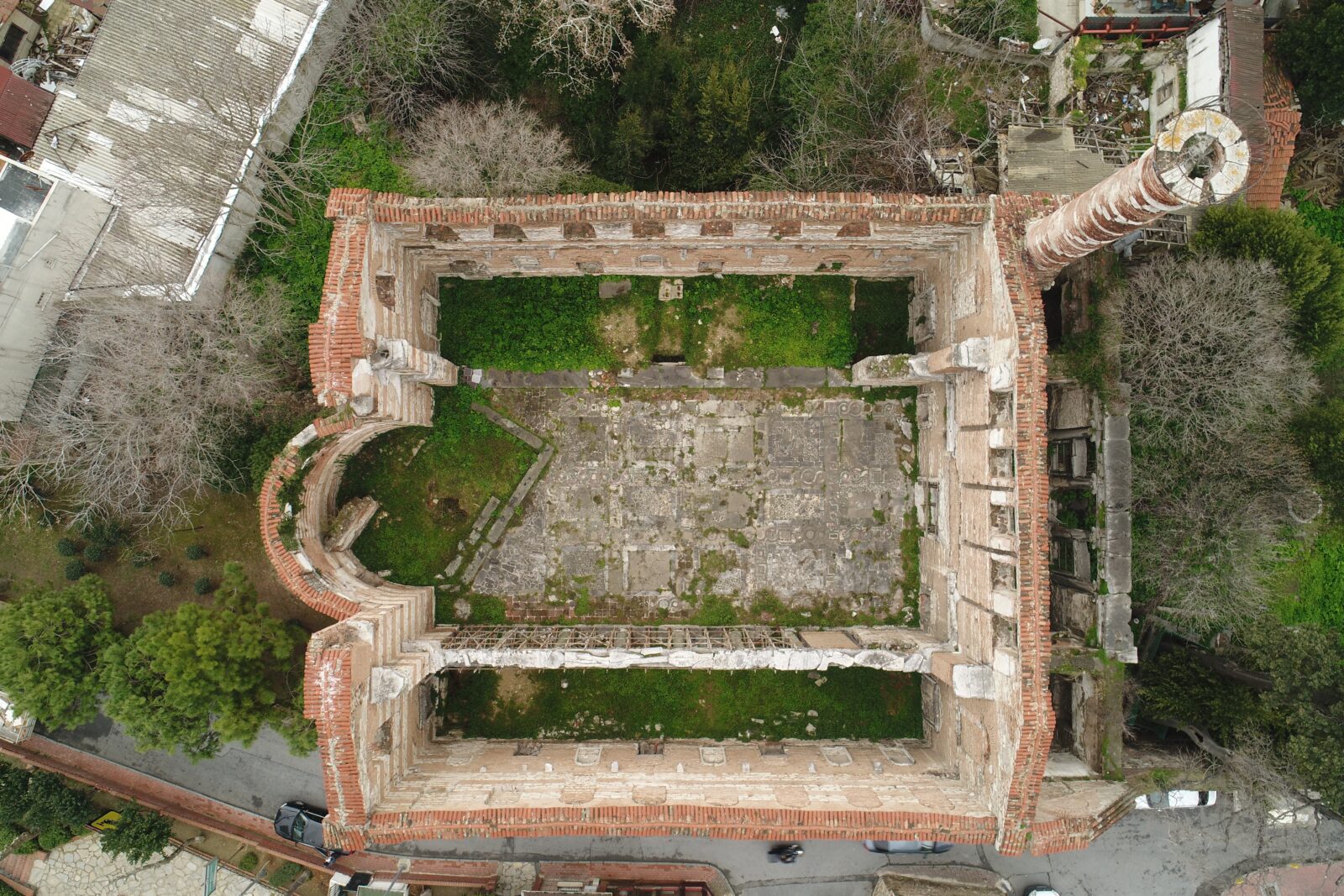 Aerial view of St. John Stoudios (Imrahor) Monastery, also known as Imrahor Ilyas Bey Mosque, Istanbul, Türkiye. (IHA Photo)