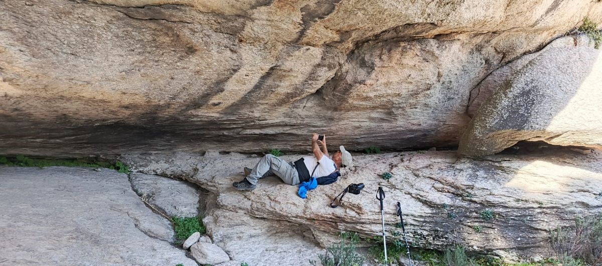 A newly discovered rock painting in the Latmos (Besparmak) Mountains is believed to be 8,000 years old, Türkiye. (IHA Photo)