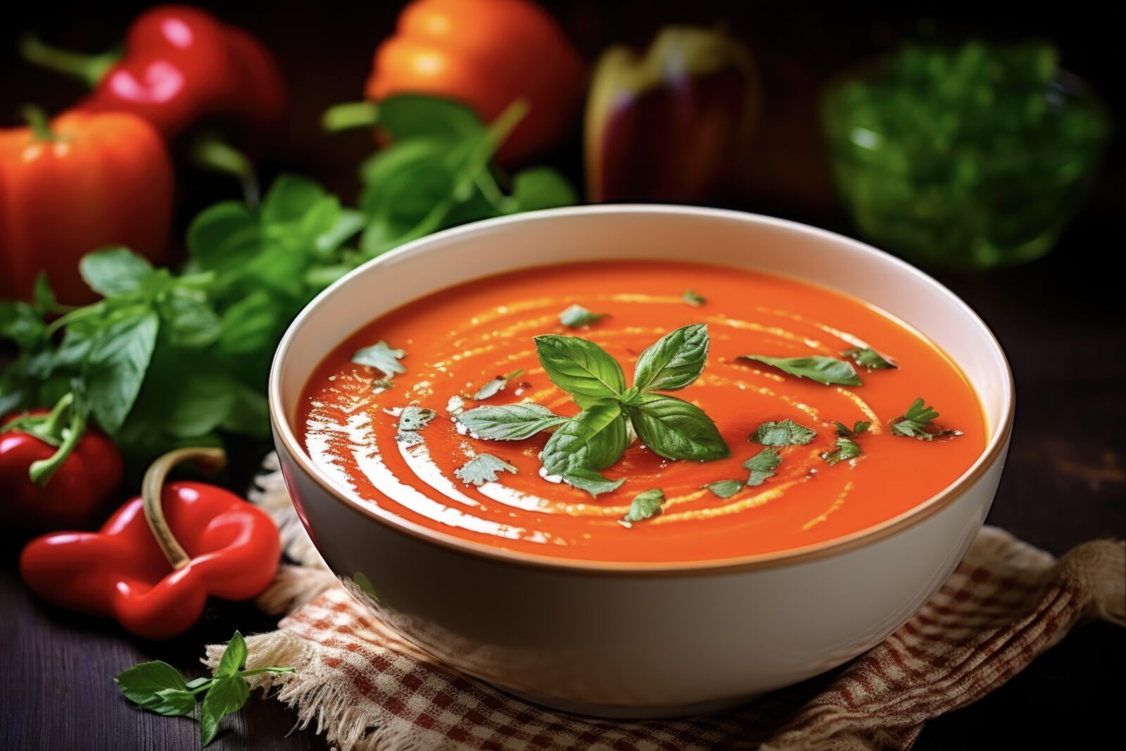 A velvety roasted bell pepper soup, bringing warmth and flavor to the iftar table in Ramadan 2025. (Adobe Stock Photo)
