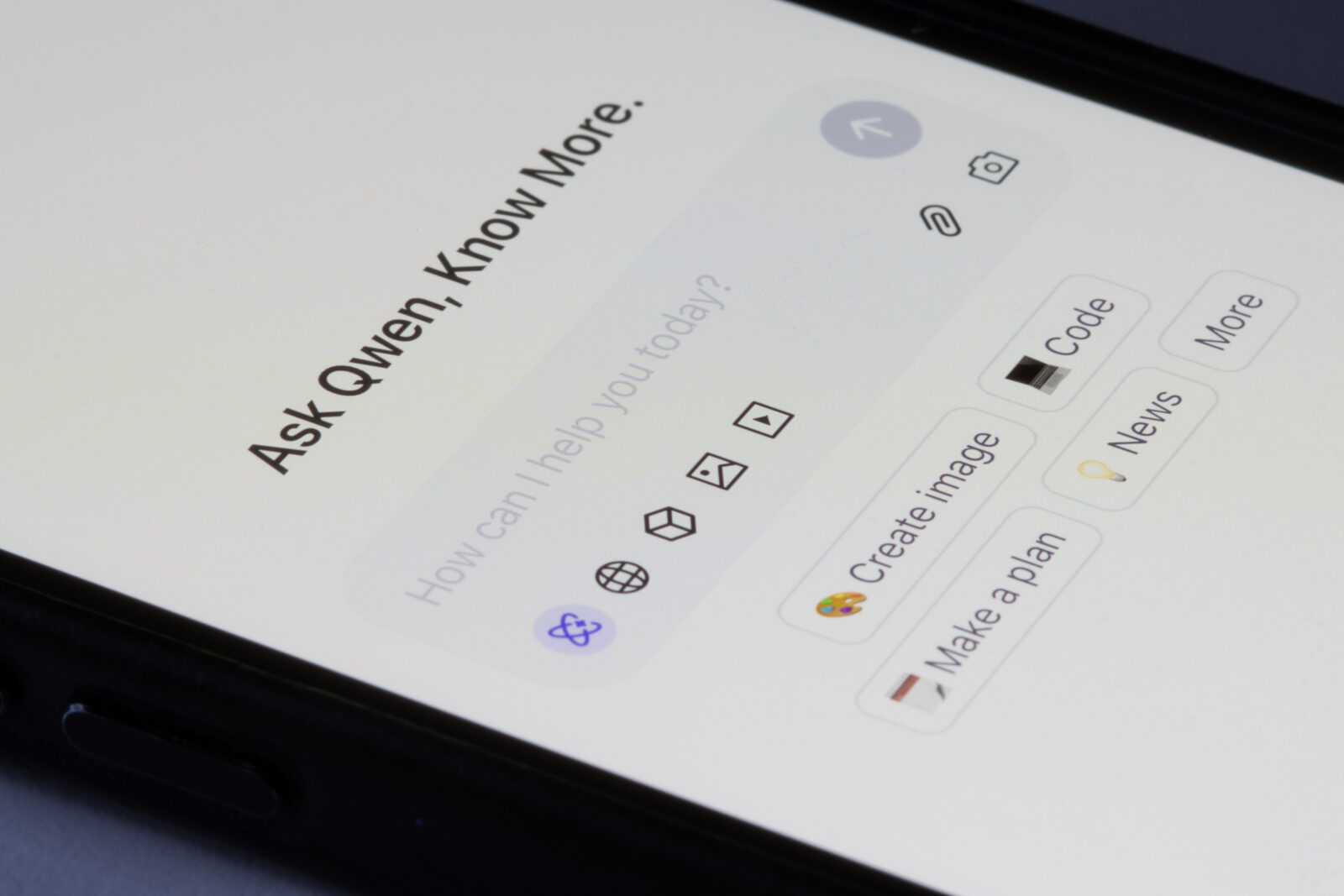 File photo shows a smartphone screen displaying Alibaba’s Qwen model interface, accessed on Mar. 28, 2025. (Adobe Stock Photo)
