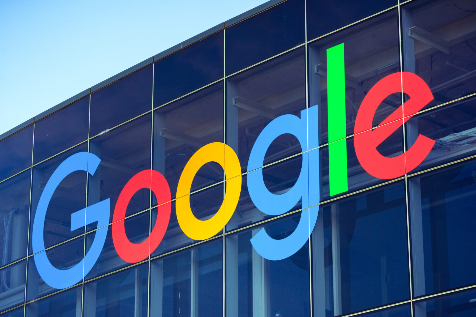 File photo shows the Google logo displayed on a building at Googleplex, the company’s headquarters in Mountain View, California, on Aug. 19, 2018. (Adobe Stock Photo)