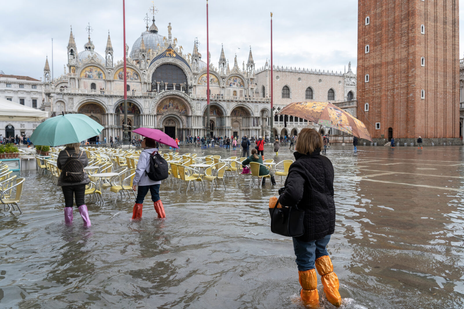 St. Mark's Square (Piazza San Marco) during flood in Venice, Italy, Nov. 12, 2019. (Adobe Stock Photo)