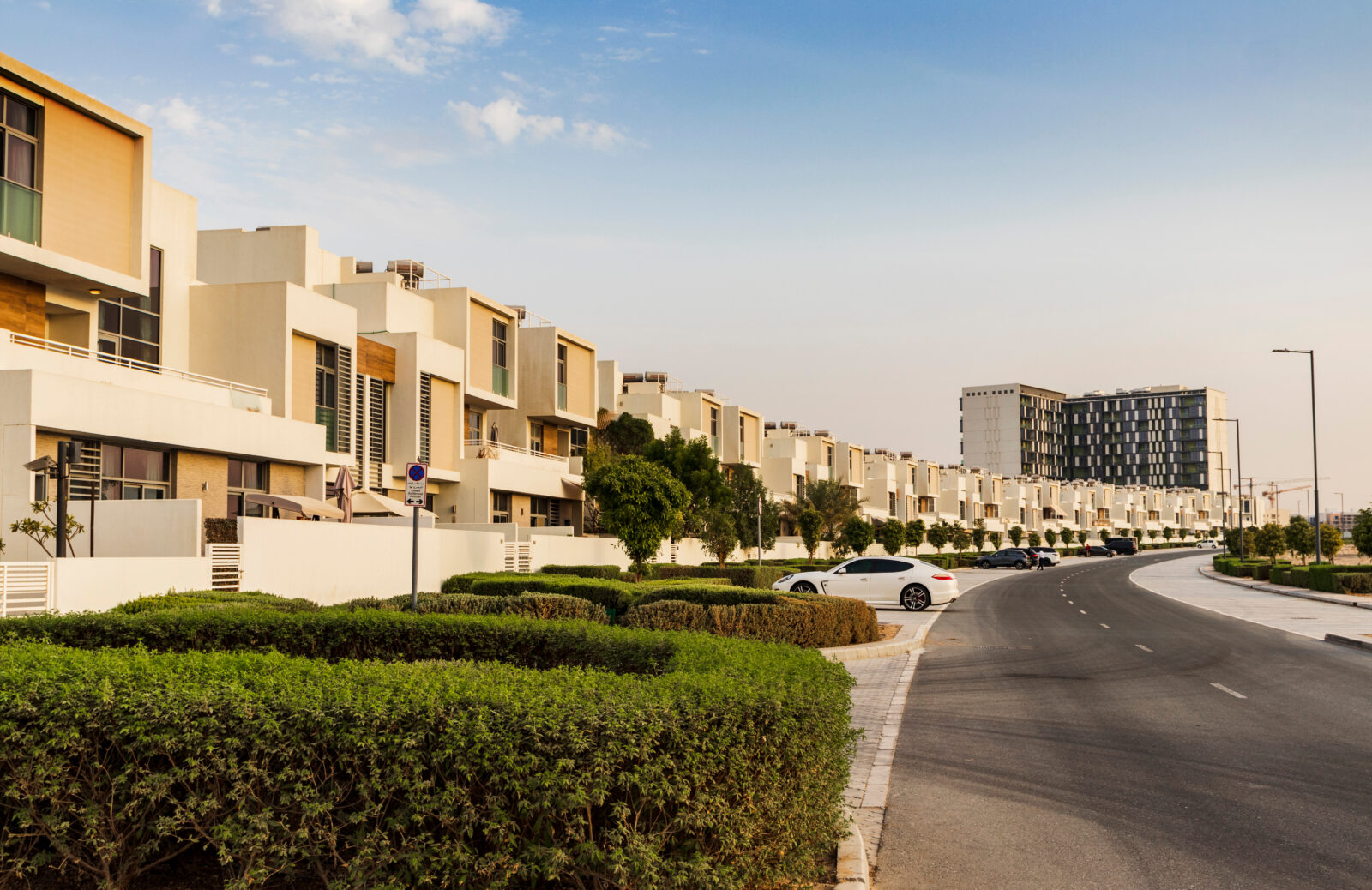 Modern residential townhouses in Dubai South district, UAE, on Aug. 16, 2022. (Adobe Stock Photo)