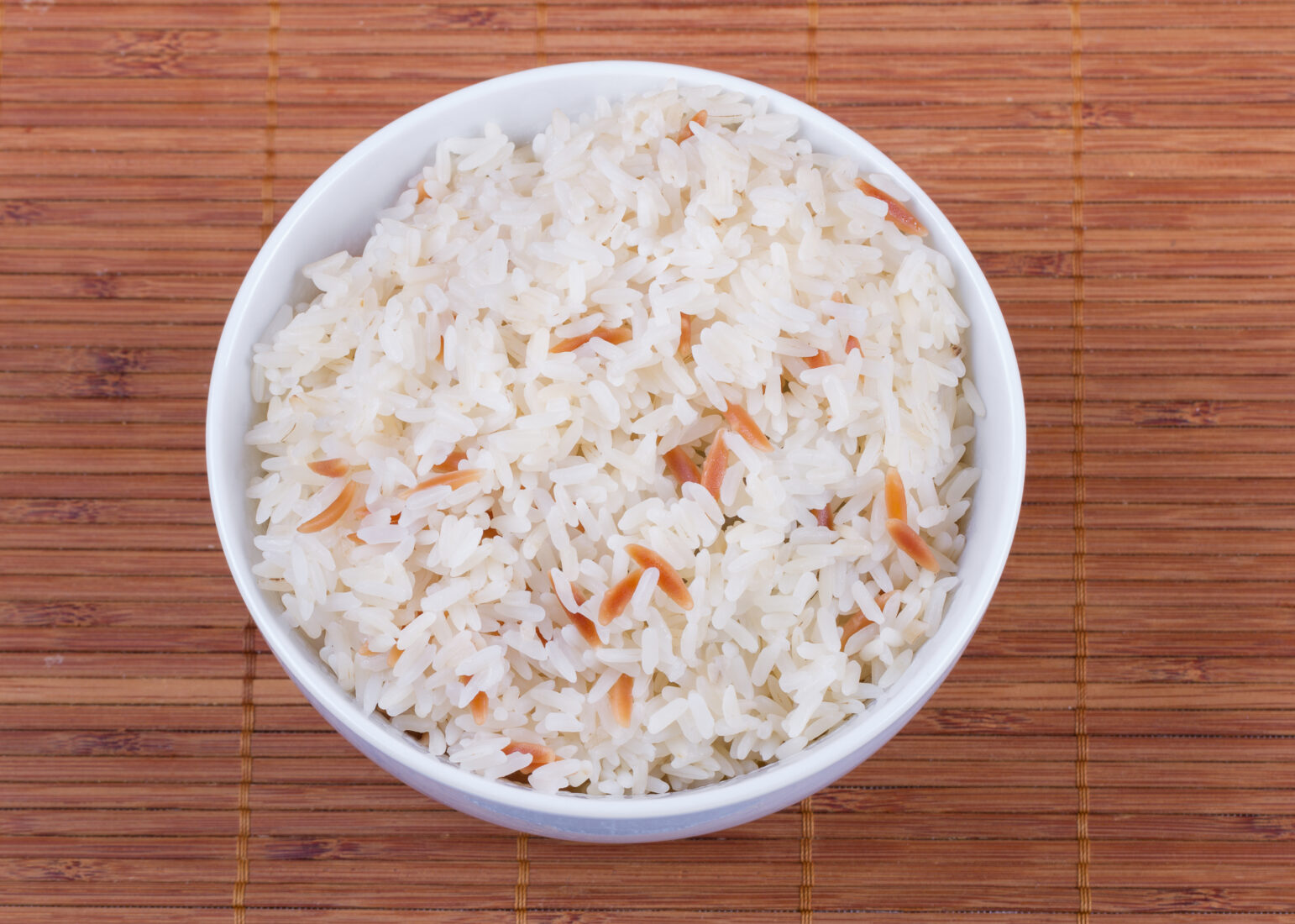 A bowl of classic Turkish rice pilaf with toasted vermicelli, a staple side dish for many meals. (Adobe Stock Photo)