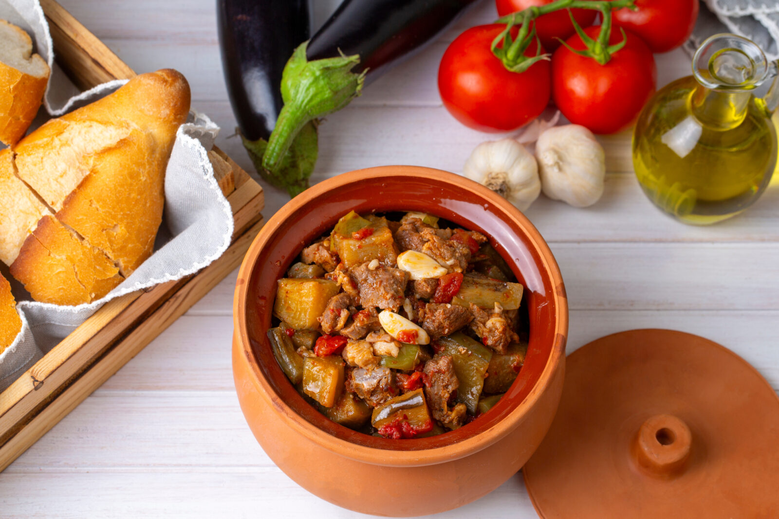 A hearty Turkish beef and vegetable casserole, slow-cooked to perfection in a traditional clay pot. (Adobe Stock Photo)