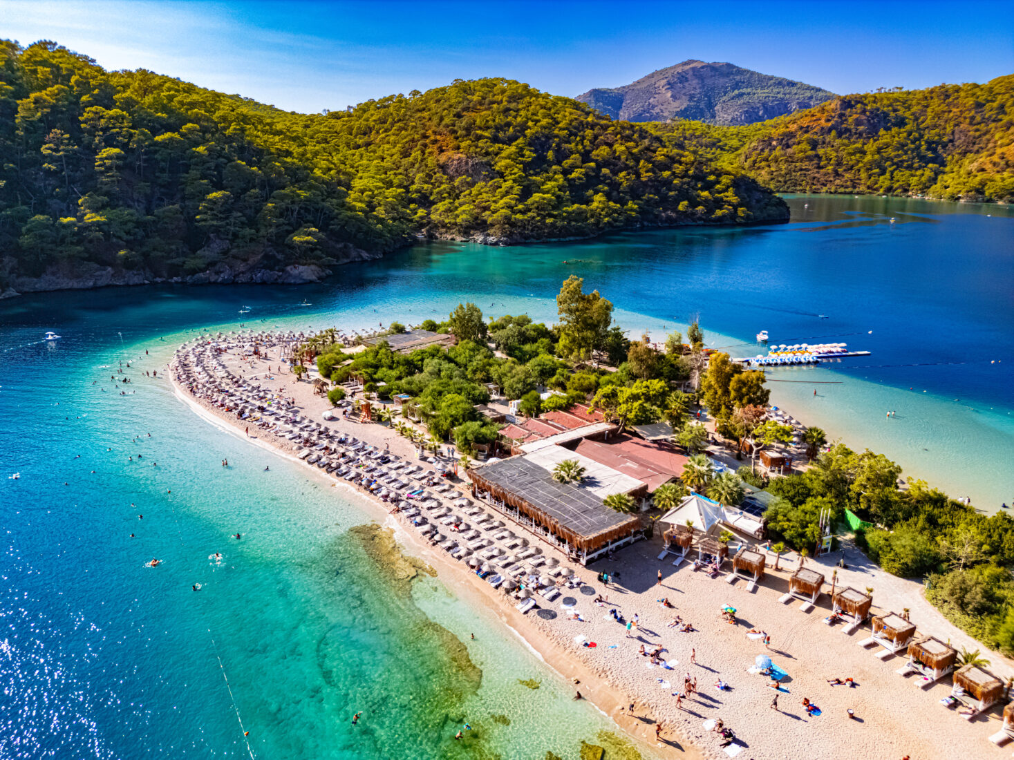 Aerial view of Oludeniz in district of Fethiye, Mugla, Türkiye. (Adobe STock Photo)