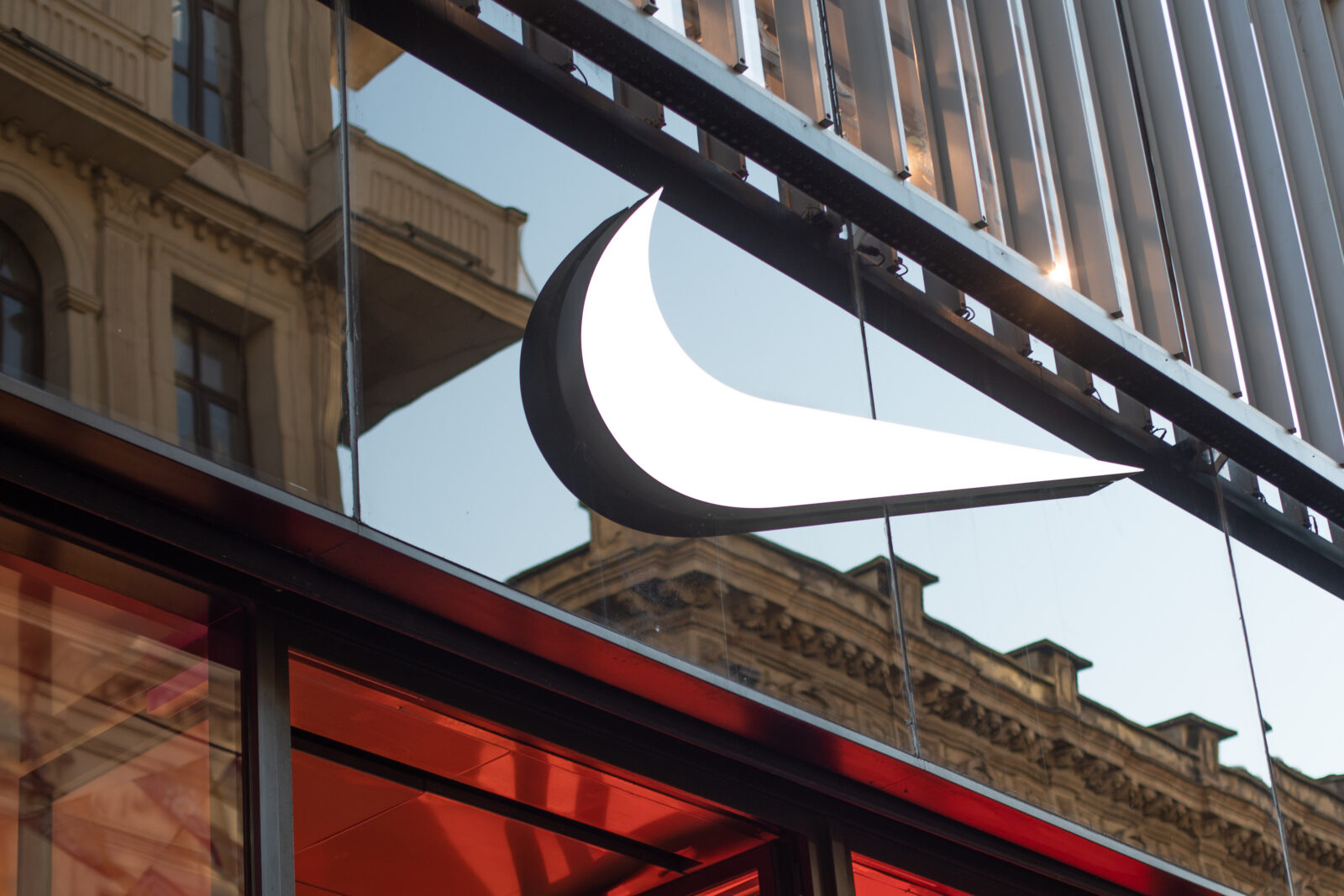 Logo of Nike, sportswear brand in Istanbul, Türkiye on Aug. 12, 2024 .(Adobe Stock Photo)
