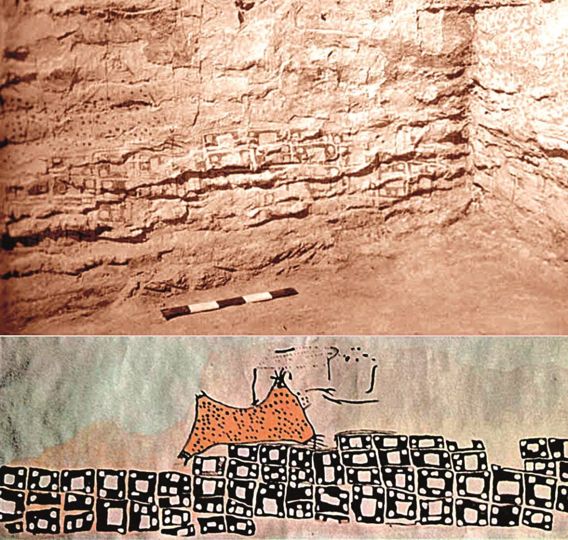 The oldest city plan in the world, drawn 9,000 years ago, depicting the volcanic eruption of Mount Hasan, seen behind the city layout of Catalhoyuk. (Photo via X)