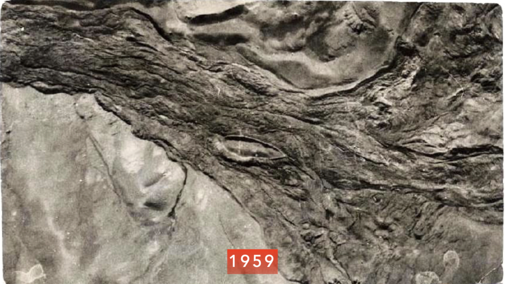 The site in Mount Agri, Türkiye, believed to be Noah’s Ark, was discovered in 1959 by Turkish Army Captain Ilhan Durupinar when he saw the boat-shaped formation in this photo. (Photo via Noah’s Ark Scans)