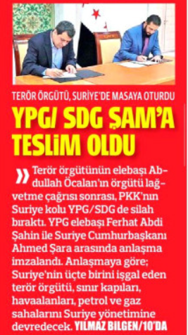 'Critical agreement in Syria': This is how Turkish media covered Sharaa-SDF deal
