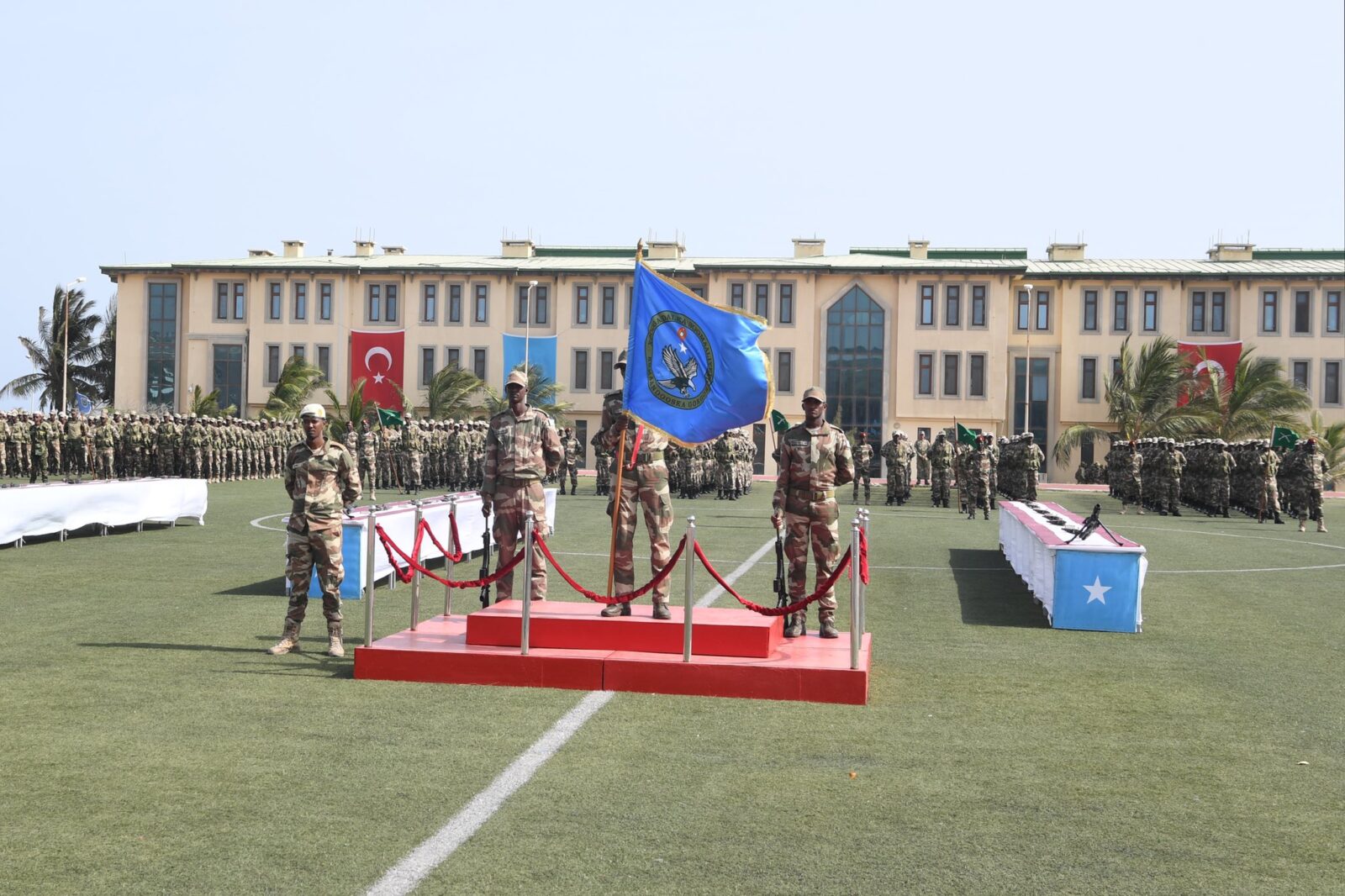 Oath-taking ceremony of Somalian soldiers at the Somali Turkish Task Force Command at the Anatolian Barracks in Mogadishu, accessed on March 6, 2025. (Photo via X / @tcsavunma)