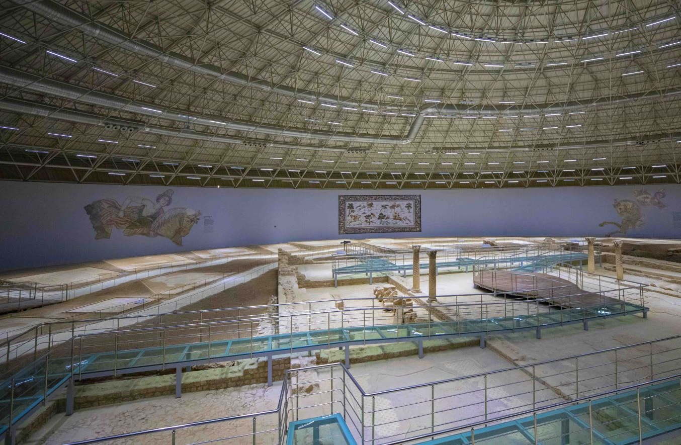 Interior of Haleplibahce Mosaic Museum, Sanliurfa, Türkiye. (IHA Photo)