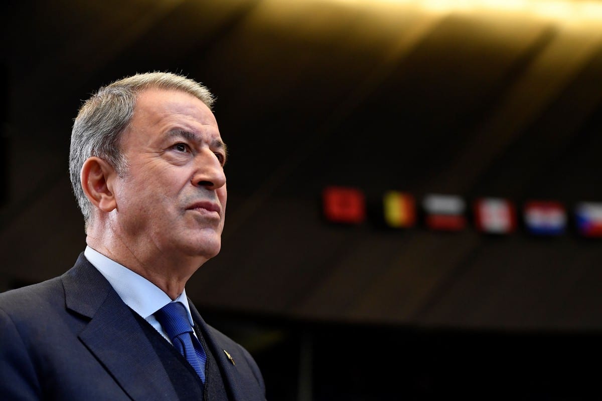 Turkish then-defense minister, now serving as head of the Parliamentary Defense Committee, Hulusi Akar in Brussels on 24 October 2019 (AFP Photo) 
