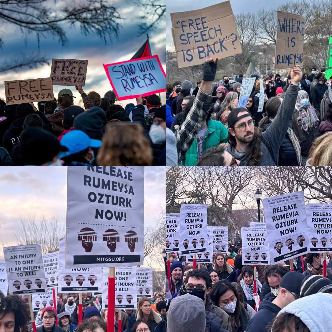 Hundreds protest detention of Turkish student Rumeysa Ozturk in US