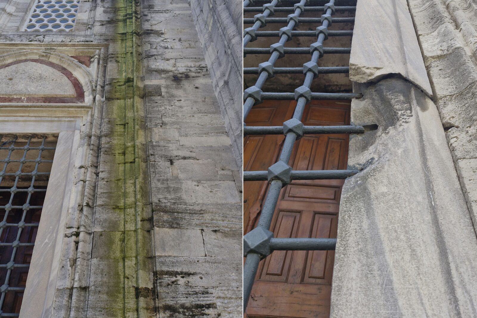 Damage to the exterior of Sehzade Mosque in Fatih, Istanbul. (Photo via Murat Oztekin/Türkiye daily)