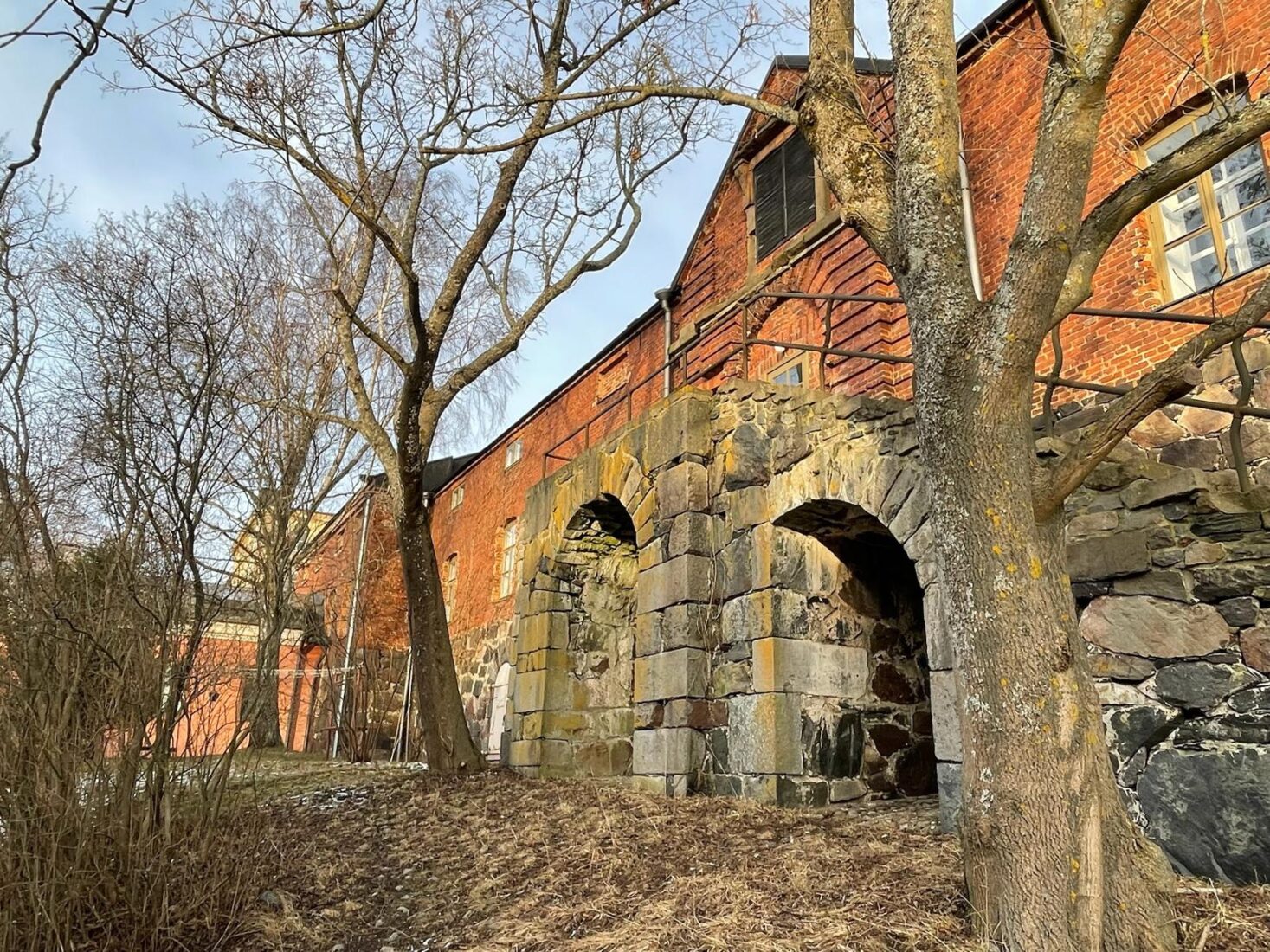 Some typical houses on Suomenlinna Island, Finland, March 15, 2025. (Photo via Koray Erdogan/Türkiye Today)