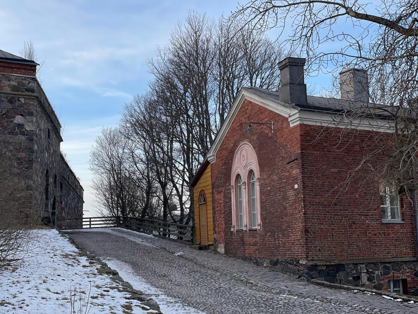 Some typical houses on Suomenlinna Island, Finland, March 15, 2025. (Photo via Koray Erdogan/Türkiye Today)
