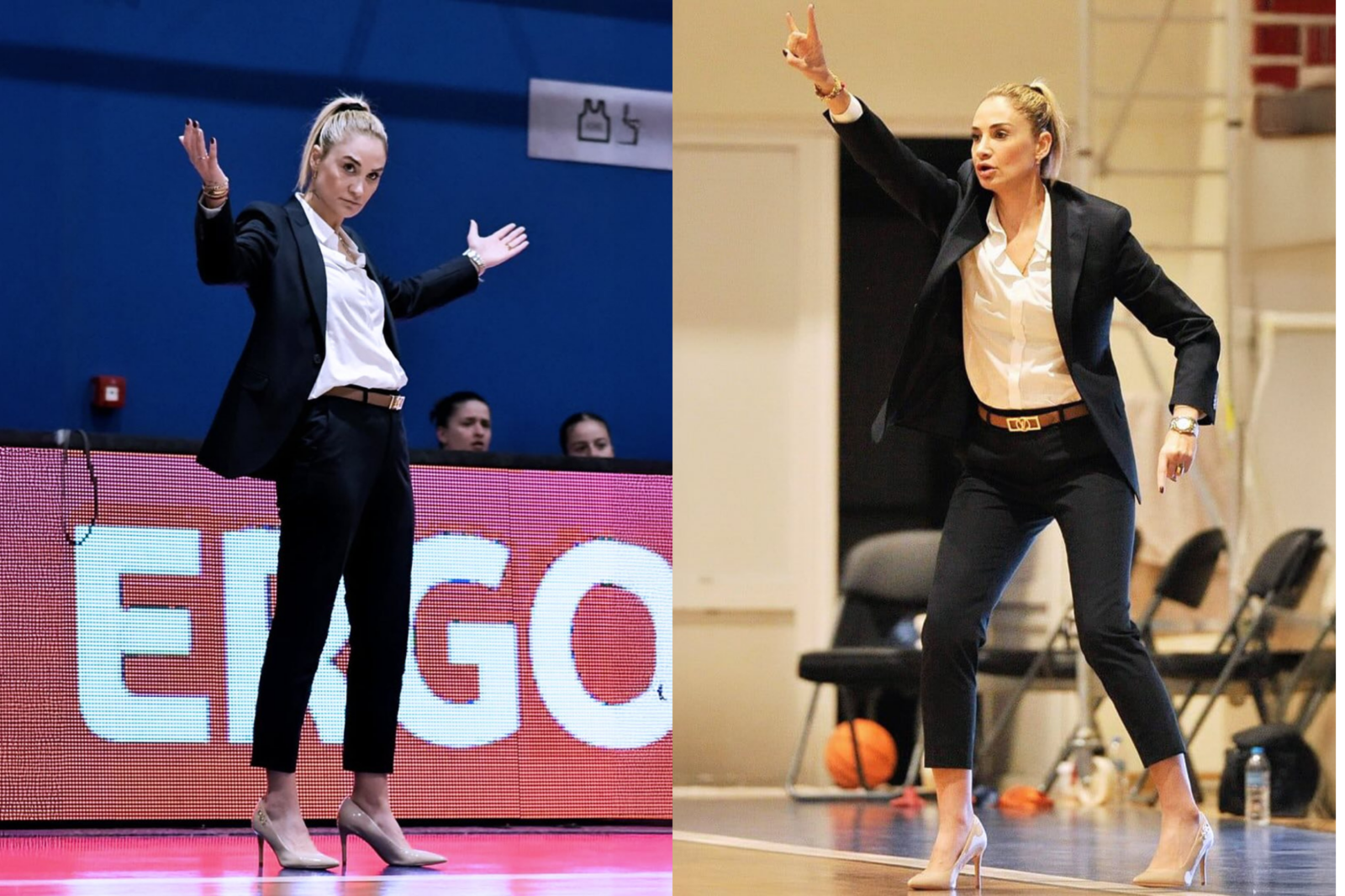 Selen Erdem commands the court with her signature intensity and style as she leads her team from the sidelines, Giannena, Greece, Nov. 21, 2024. (Photo via Instragram / @selenn_erdem)