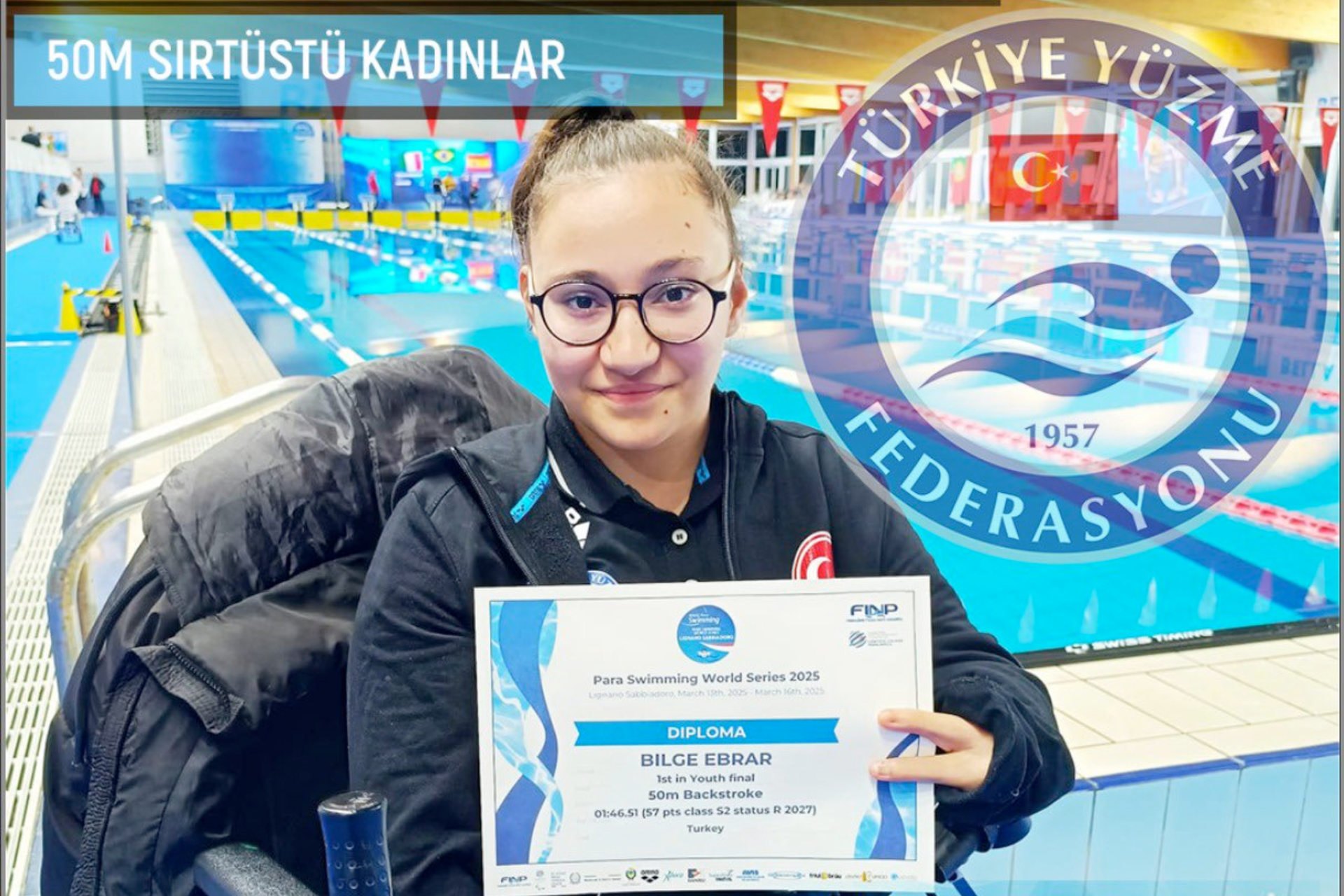 Turkish swimmer Ebrar Bilge wins gold in Para Swimming World Series