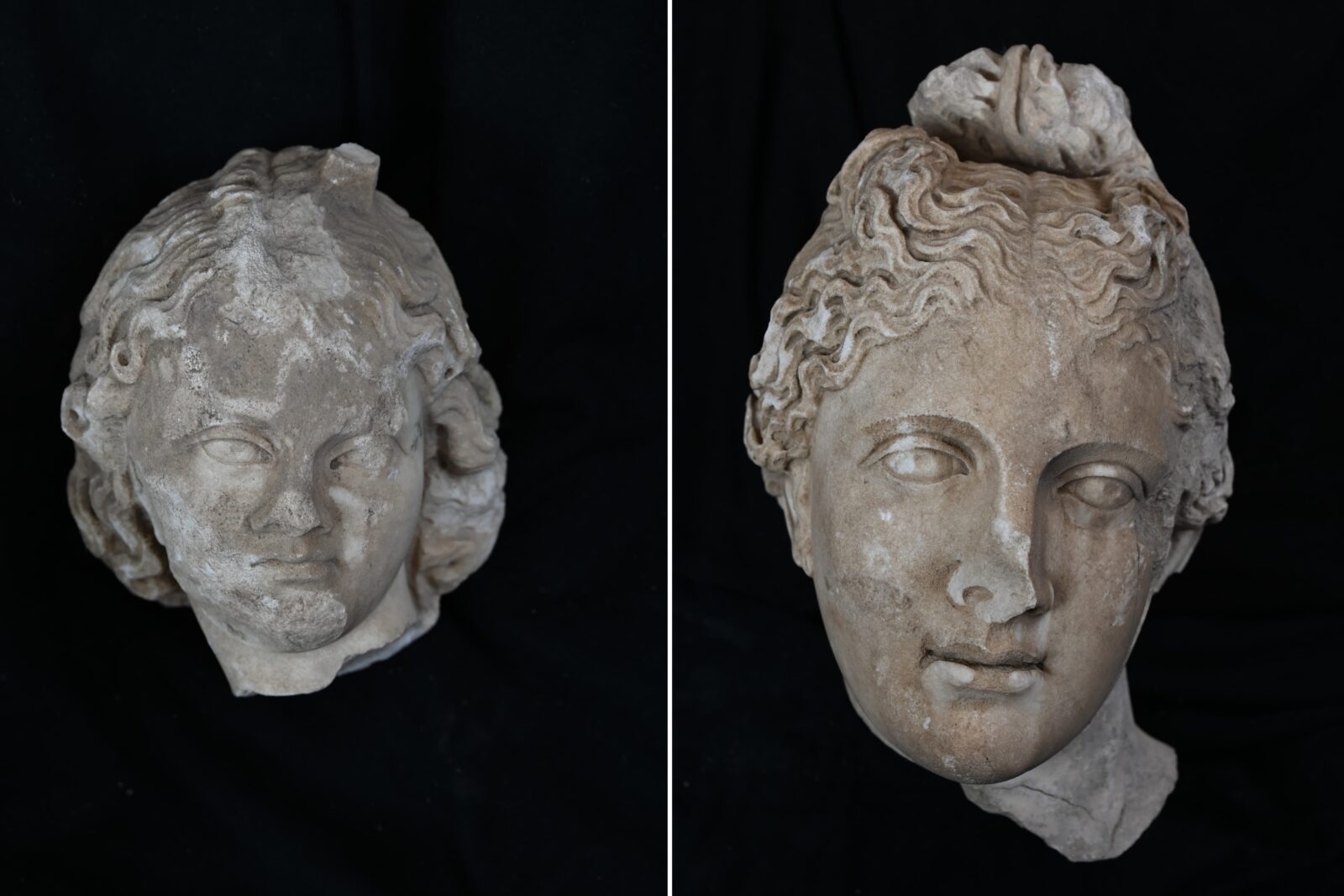 Different parts of a statue were also uncovered in the same area, the Roman amphitheater of Aspendos, Antalya, Türkiye. (AA Photo)