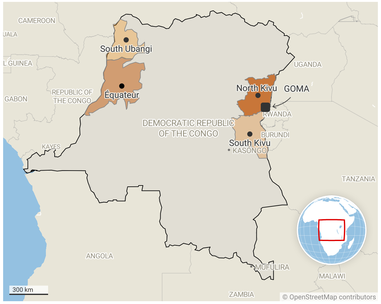 Map of Democratic Republic of Congo. (Mapping via Development Policy Centre)