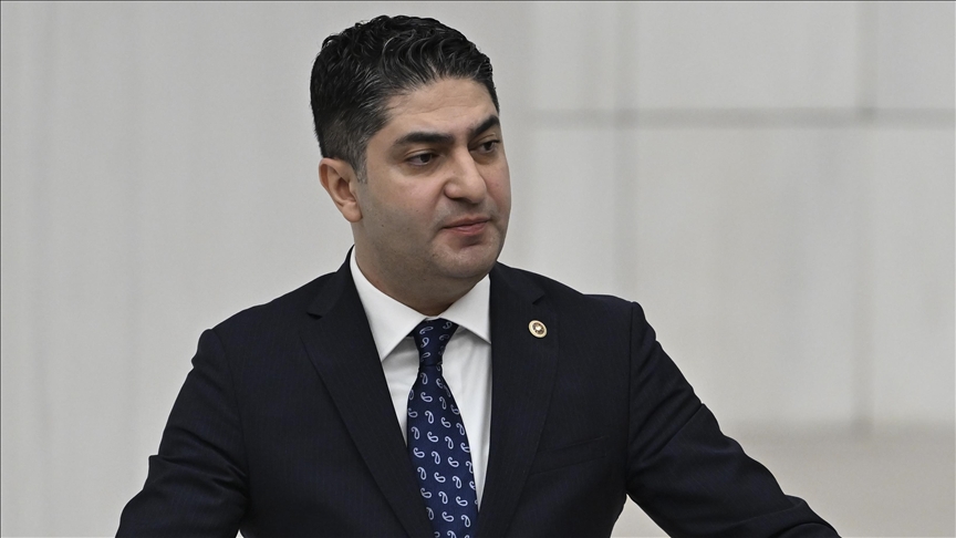 MHP Deputy Chairman Ismail Ozdemir speaking at the Turkish Parliament on 2024 (AA Photo) 