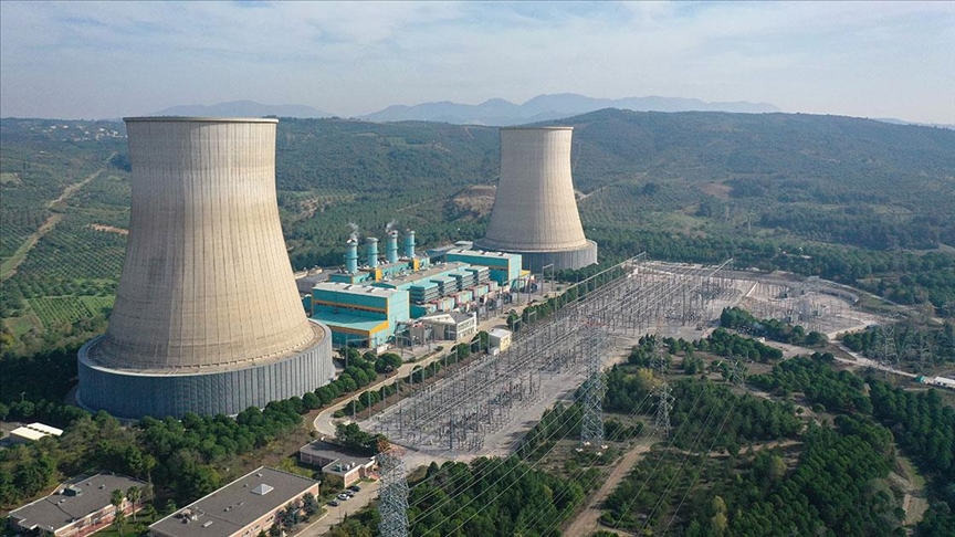 An aerial view of Bursa Natural Gas Combined Cycle Power Plant in Bursa, Türkiye. (AA Photo)