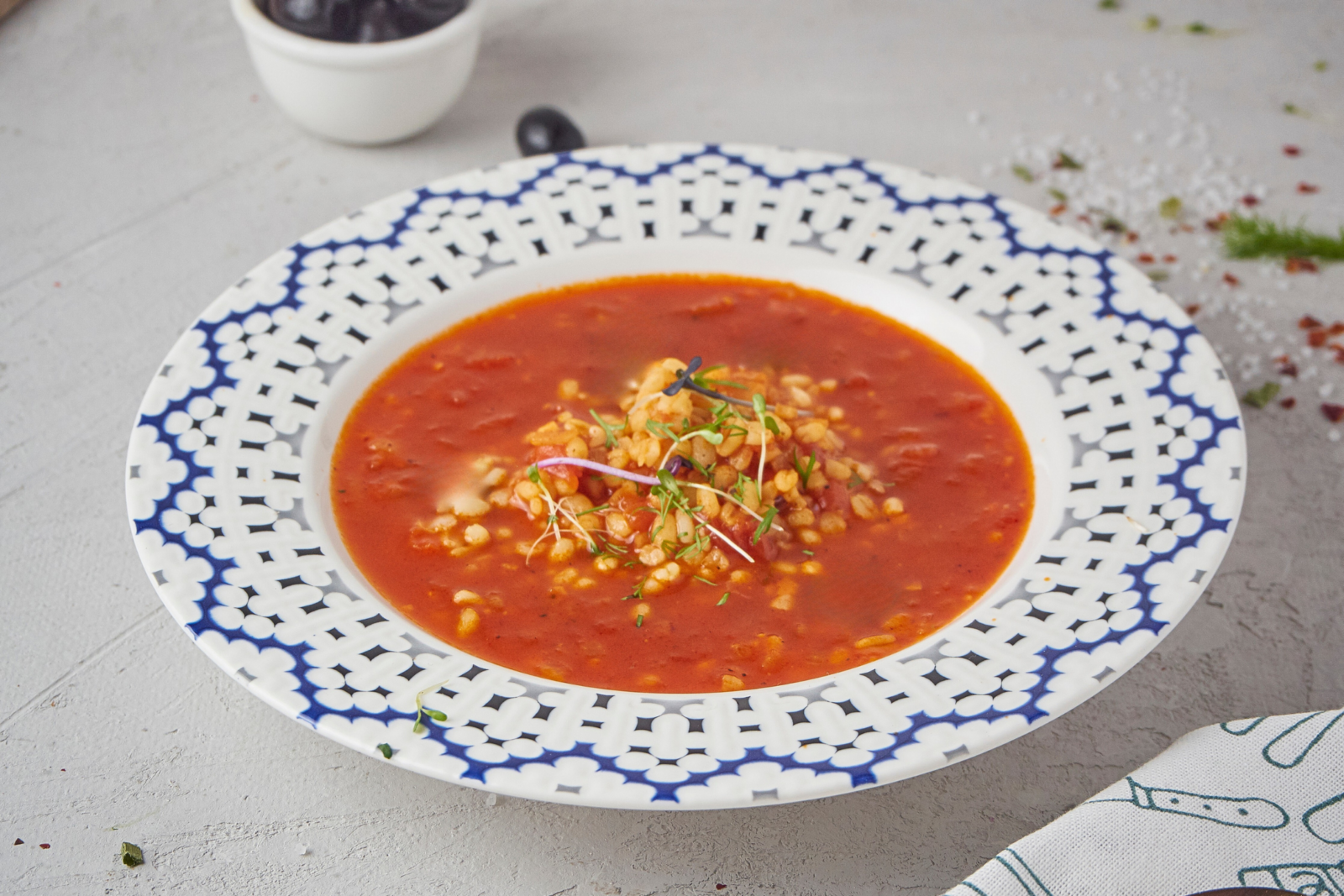 A bowl of hearty tomato and bulgur soup, is a comforting way to break fast during Ramadan 2025. (Adobe Stock Photo)