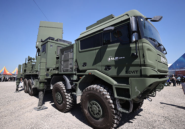 The low altitude radar 'ALP 100-G', produced by Aselsan and also part of Türkiye's layered air defense system Steel Dome to strengthen the Turkish Armed Forces' surveillance capability, was also showcased in Adana, Türkiye on 3 October 2024. (AA Photo)  