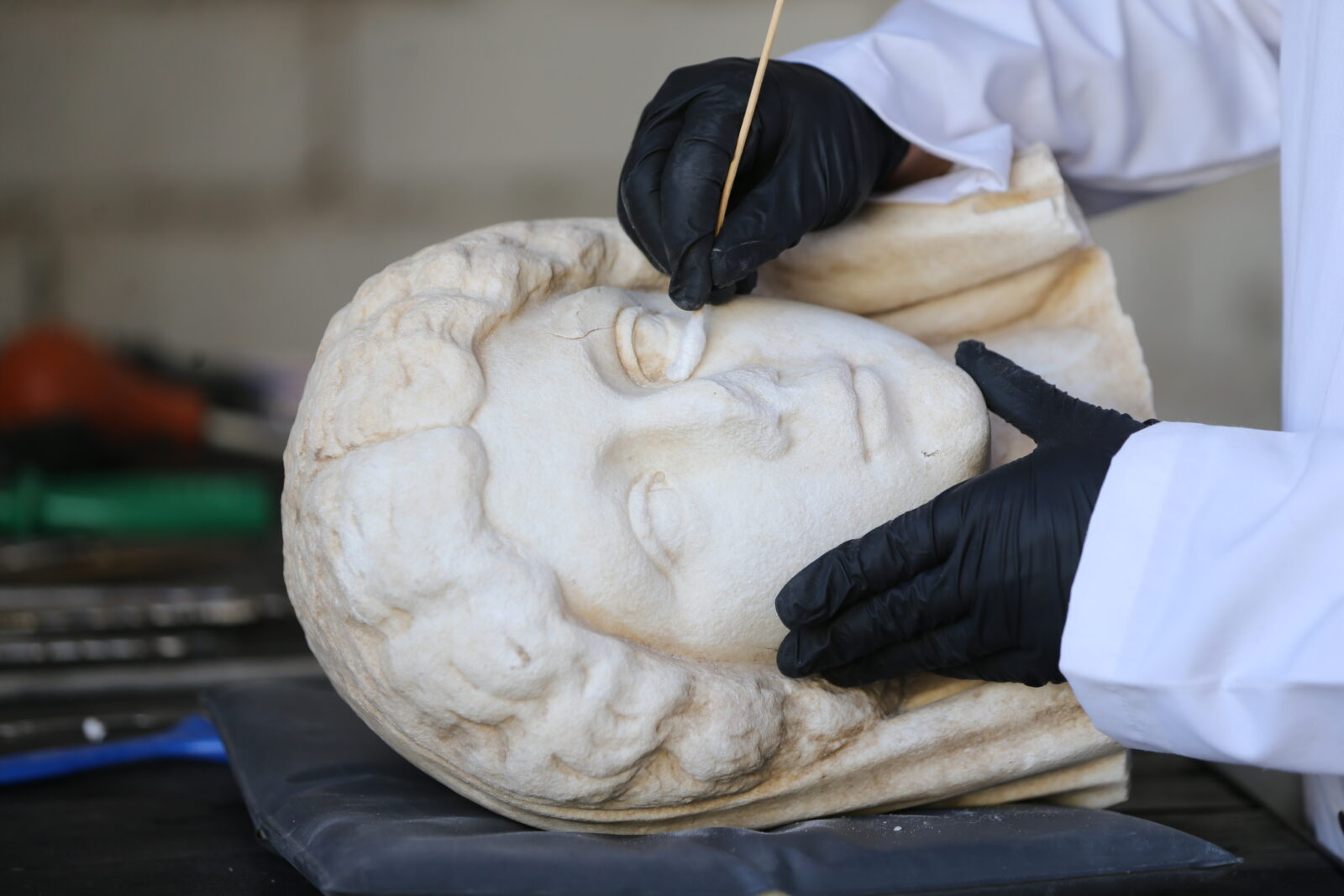 The historical artifacts discovered by excavation teams are carefully restored and conserved in specialized laboratories with meticulous attention, akin to surgical precision, before being made ready for exhibition at the Antalya Regional Restoration and Conservation Laboratory, Antalya, Türkiye, April 18, 2025. (AA Photo)