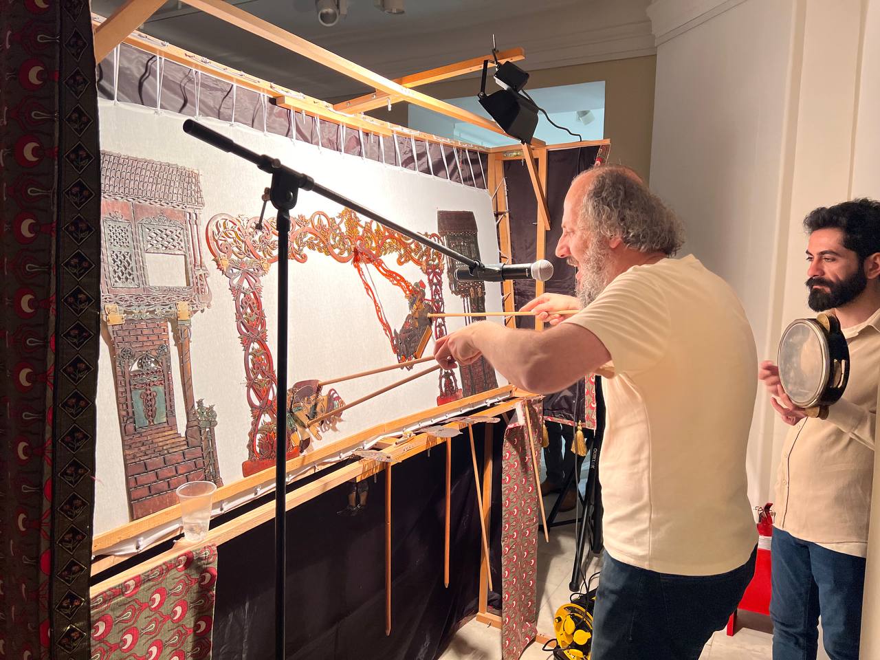 The traditional Karagoz and Hacivat shadow play and iconic figures of Turkish theater went on display at the Museum of Oriental Arts in Moscow, Russia, April 17, 2025. (AA Photo)