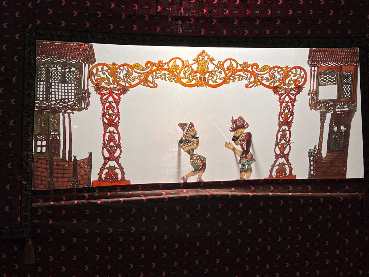The traditional Karagoz and Hacivat shadow play and iconic figures of Turkish theater went on display at the Museum of Oriental Arts in Moscow, Russia, April 17, 2025. (AA Photo)