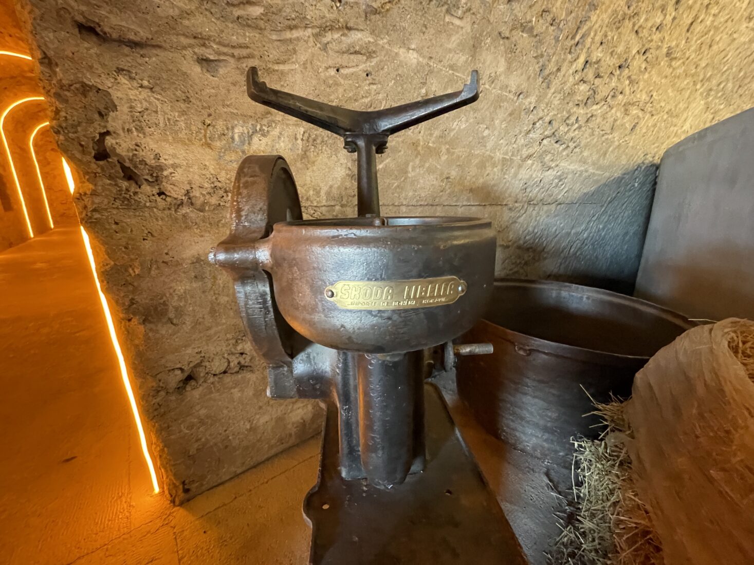 In Türkiye's first thematic Cheese Museum, a 120-year-old milk separator with a lever attracts the attention of visitors. (AA Photo)